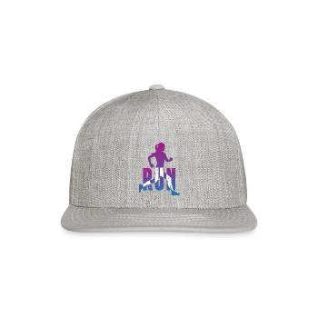 Run - Snapback Baseball Cap - heather gray - Front