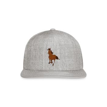 Horse Running - Snapback Baseball Cap - heather gray - Front
