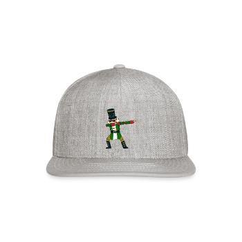 Christmas Soldier Dabbing Nutcracker - Snapback Baseball Cap - heather gray - Front
