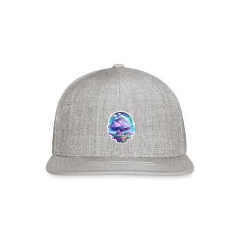 Sky-High Whimsy: Floating Islands - Snapback Baseball Cap - heather gray - Front