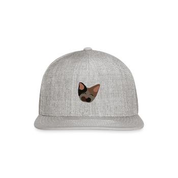 Cutest cat face - Snapback Baseball Cap - heather gray - Front