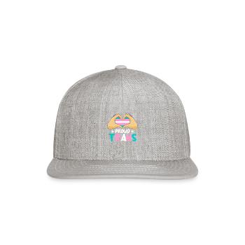 Proud Trans - Snapback Baseball Cap - heather gray - Front