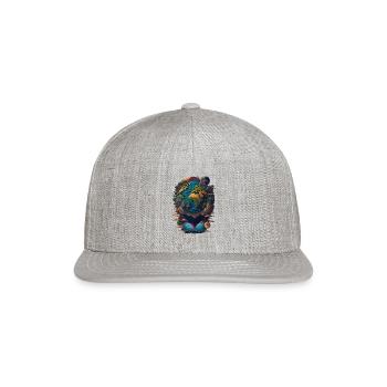 The World Planet Earth Abstract - Snapback Baseball Cap - heather gray - Front