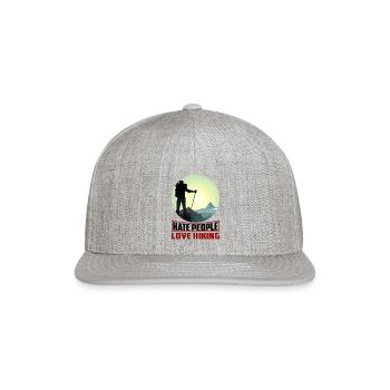 Hiking trending - Snapback Baseball Cap - heather gray - Front