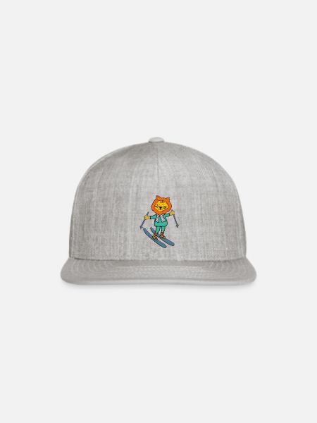 Liger skiing with fancy scarf - Snapback Baseball Cap - heather gray