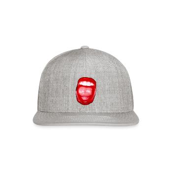 Beautiful mouth - Snapback Baseball Cap - heather gray - Front