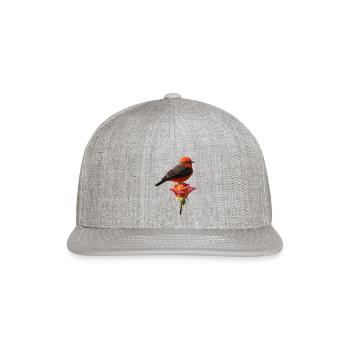 Vermilion Flycatcher - Snapback Baseball Cap - heather gray - Front