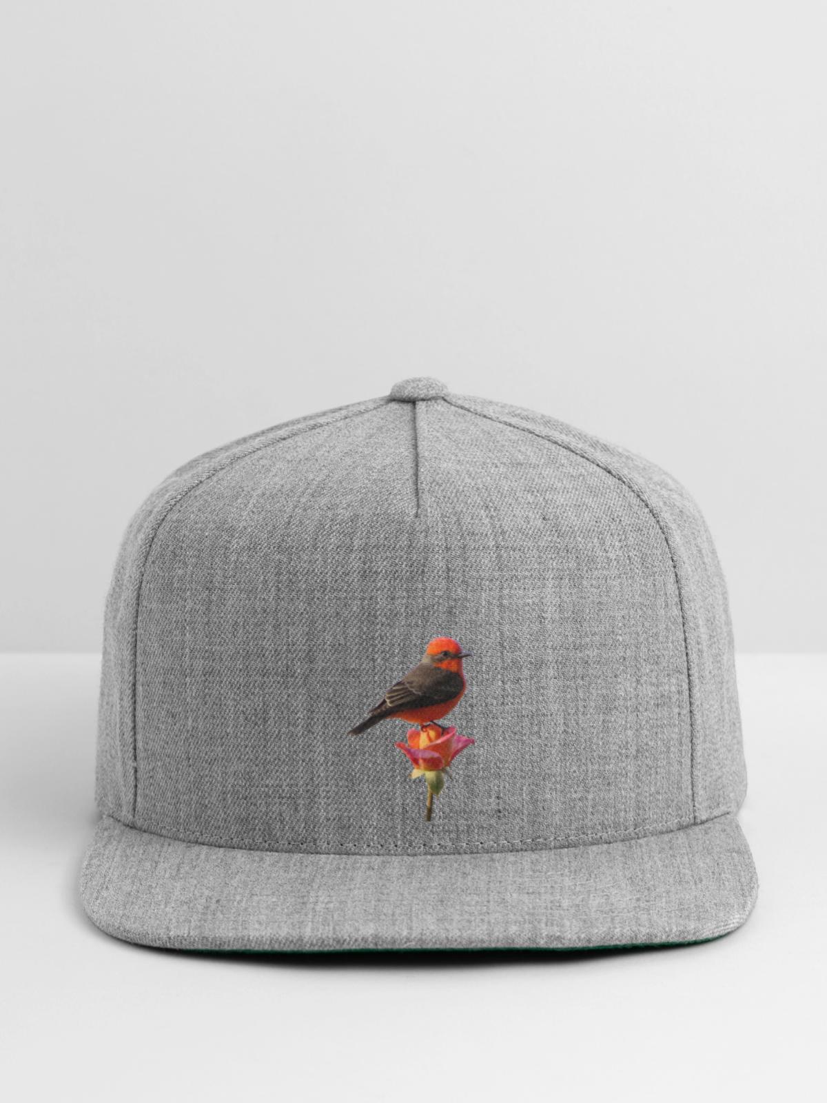 Vermilion Flycatcher - Snapback Baseball Cap - heather gray - Front