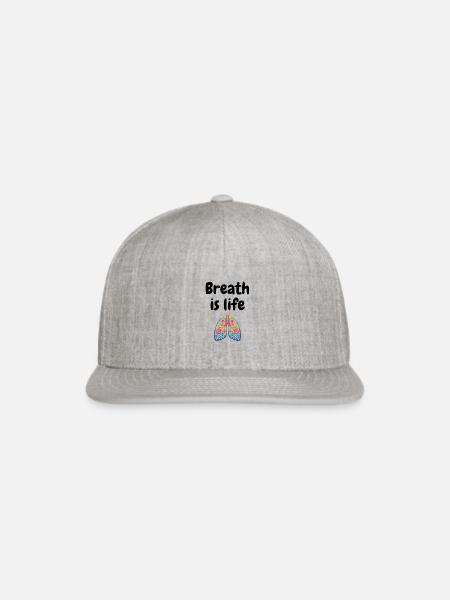 Breath Is Life - Snapback Baseball Cap - heather gray