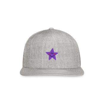 Big Violet Star - Snapback Baseball Cap - heather gray - Front