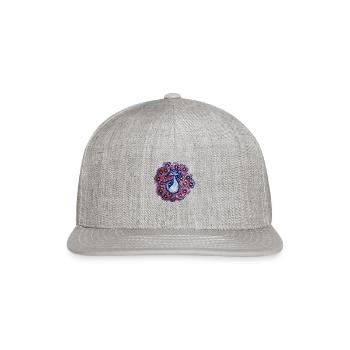 Blue Cat Daisies - Snapback Baseball Cap - heather gray - Front