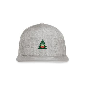 Christmas Foot Ball - Snapback Baseball Cap - heather gray - Front