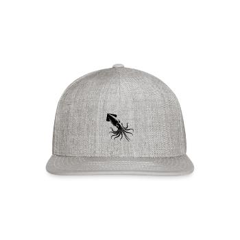 Cuddly Giant Dart Squid Tattoo Diver Style - Snapback Baseball Cap - heather gray - Front