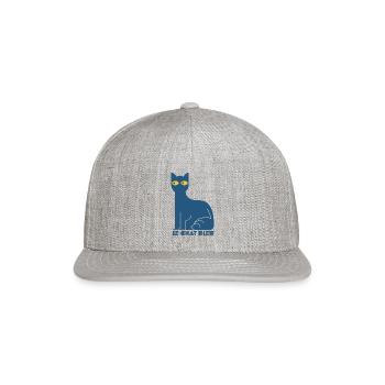 Le Chat Bleu - Blue Cat - Snapback Baseball Cap - heather gray - Front