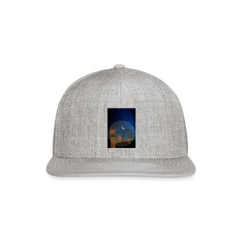 Owl in dead tree with chicks at night - Snapback Baseball Cap - heather gray - Front