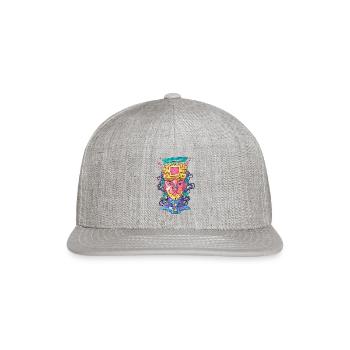 Face Futuristic Style - Snapback Baseball Cap - heather gray - Front