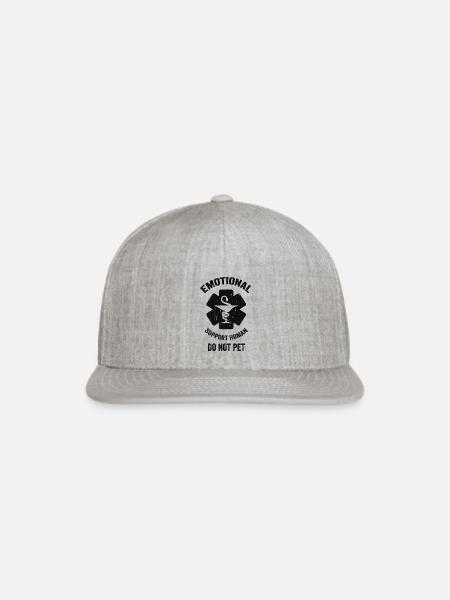 Emotional Support Human Do Not Pet Vintage - Snapback Baseball Cap - heather gray