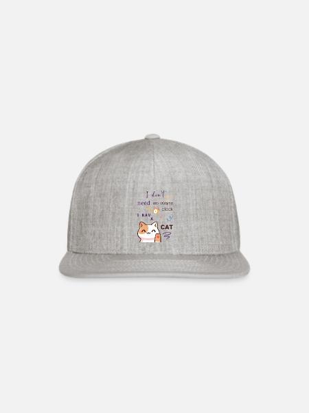 I Don t Need An Alarm Clock I Have A Cat - Snapback Baseball Cap - heather gray