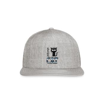 surprised cat - Snapback Baseball Cap - heather gray - Front