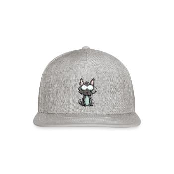 Surprised Gray Kitten - Snapback Baseball Cap - heather gray - Front