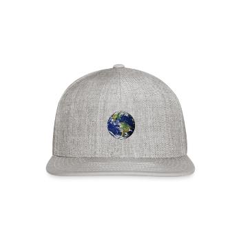 Planet Earth - Snapback Baseball Cap - heather gray - Front