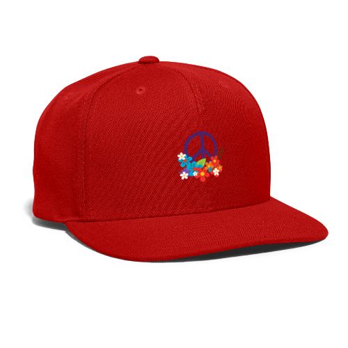 Hippie Peace Design With Flowers - Snapback Baseball Cap