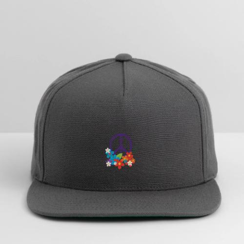 Hippie Peace Design With Flowers - Snapback Baseball Cap
