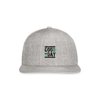good day - Snapback Baseball Cap - heather gray - Front