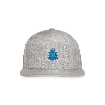 Blue Buddha Cat - Snapback Baseball Cap - heather gray - Front