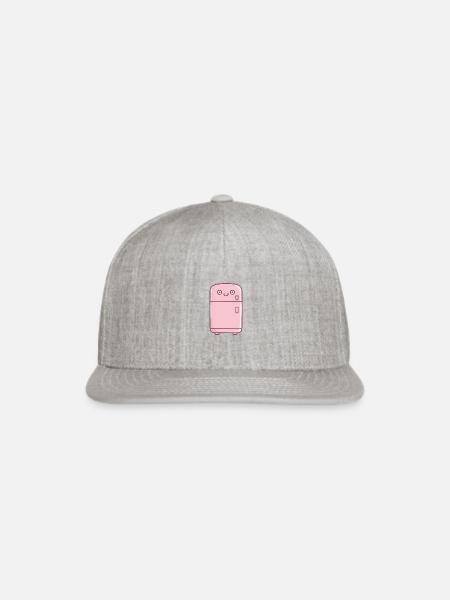 Happy Pink Fridge - Snapback Baseball Cap - heather gray