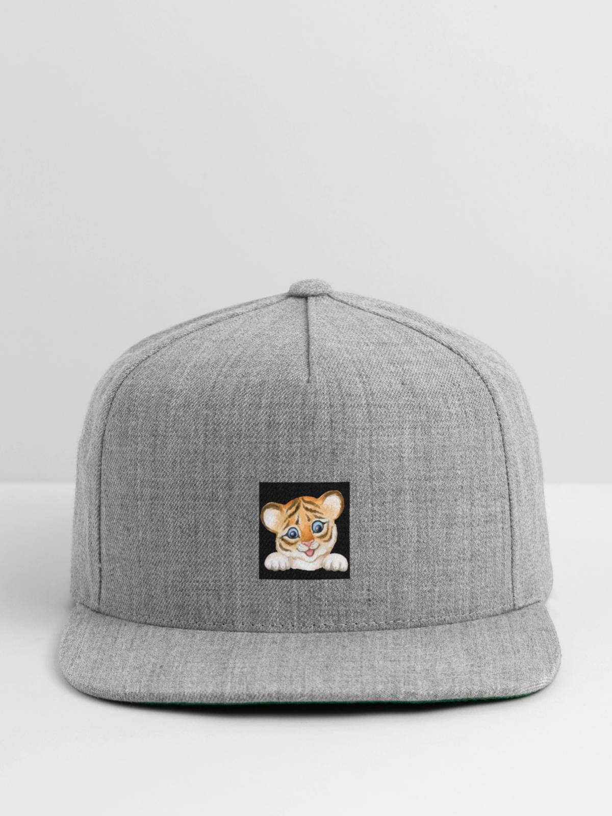 Beautiful baby tiger - Snapback Baseball Cap - heather gray - Front