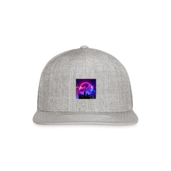 neon night - Snapback Baseball Cap - heather gray - Front