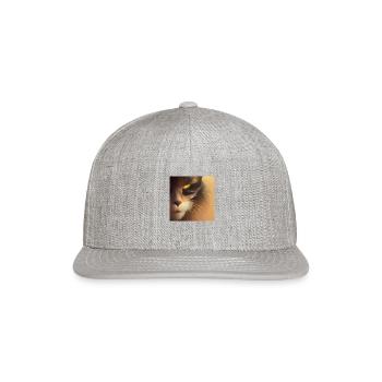 Scary cat face - Snapback Baseball Cap - heather gray - Front
