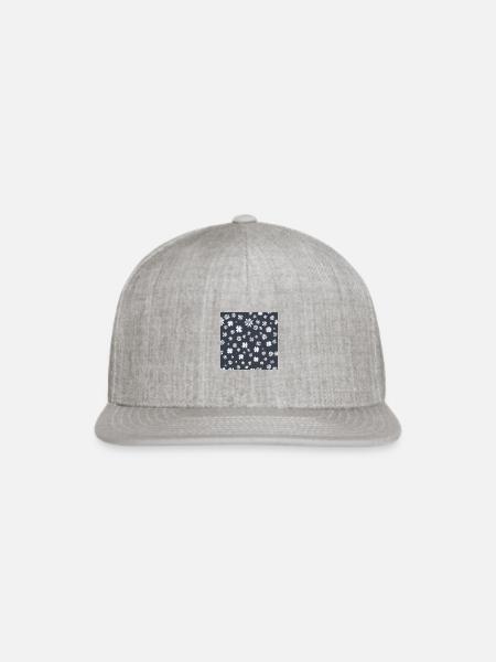 Snowflake pattern on the navy background - Snapback Baseball Cap - heather gray