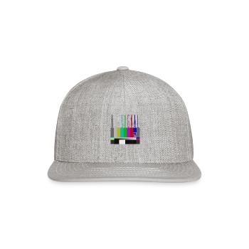 No signal TV screen SMPTE color bars - Snapback Baseball Cap - heather gray - Front