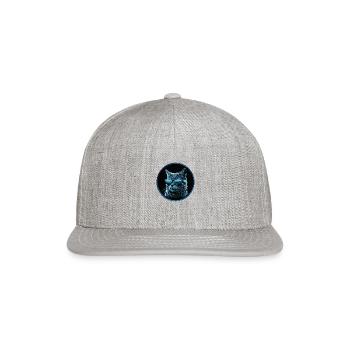 Cool blue Cat with Sunglasses - Snapback Baseball Cap - heather gray - Front