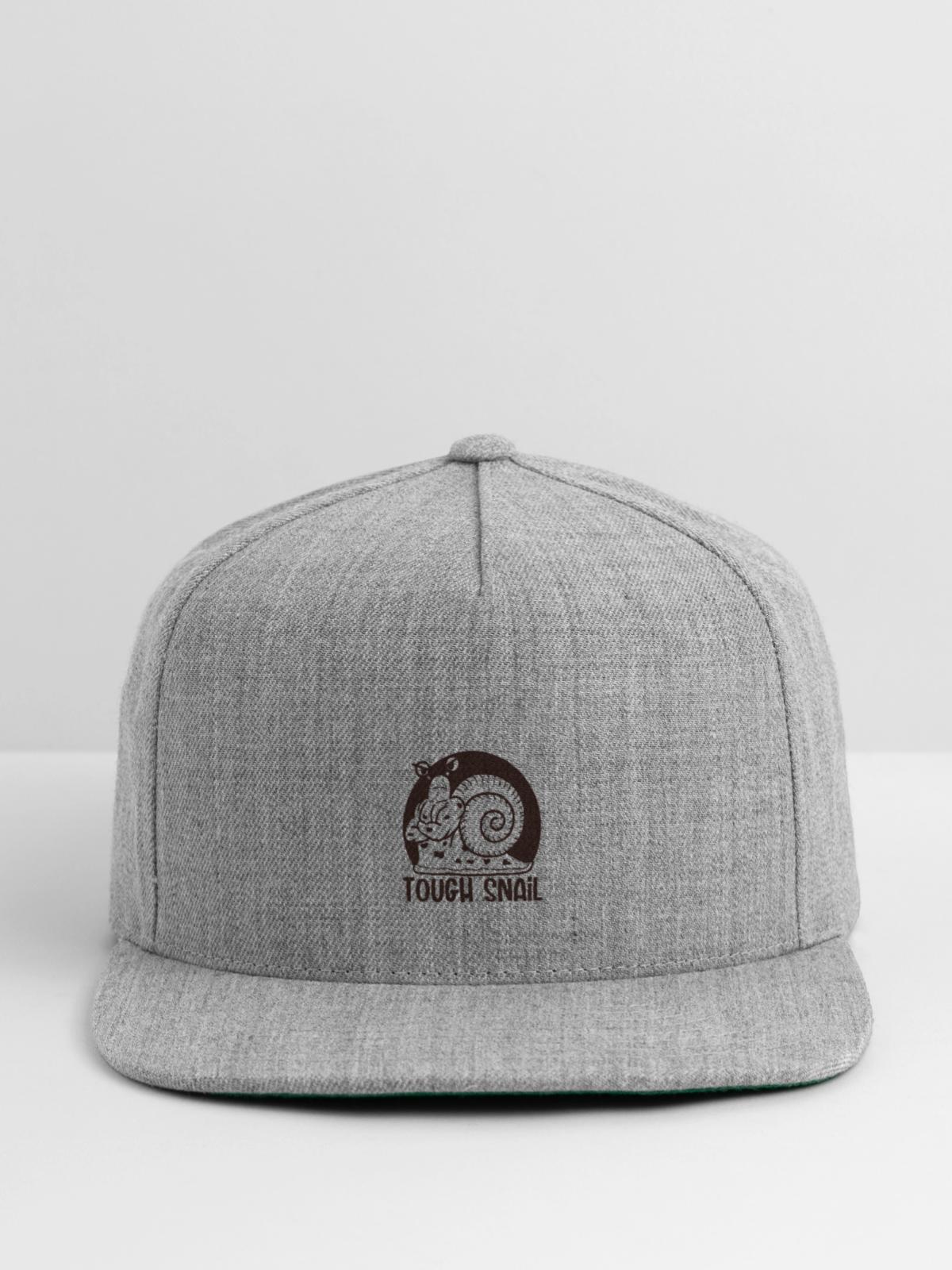 Tough Snail Mono - Snapback Baseball Cap - heather gray - Front