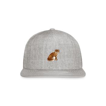 Cat American Curl Orange Tabby - Snapback Baseball Cap - heather gray - Front