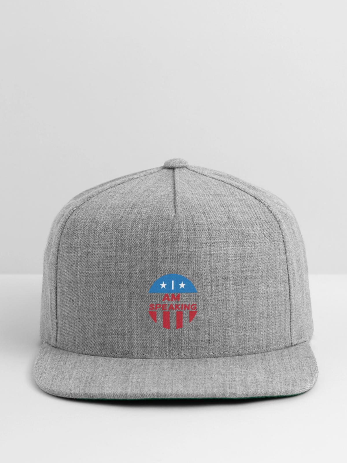 I Am Speaking - Snapback Baseball Cap - heather gray - Front