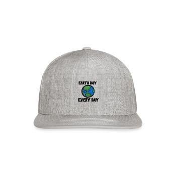 Earth Day Every Day - Snapback Baseball Cap - heather gray - Front