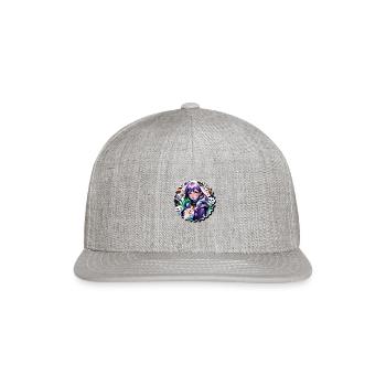 Violet - Snapback Baseball Cap - heather gray - Front