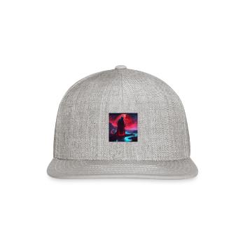 optical illusion bioluminescent transparent giant - Snapback Baseball Cap - heather gray - Front