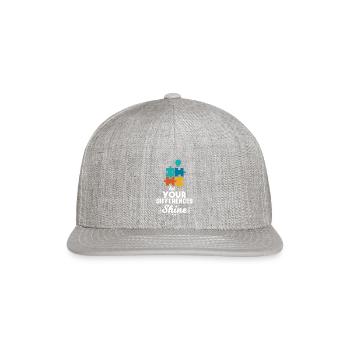 Autism Children Genial nerd autistic - Snapback Baseball Cap - heather gray - Front