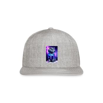 A beautiful cat in a blue dress - Snapback Baseball Cap - heather gray - Front