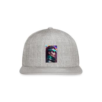 futuristic cyberpunk style - Snapback Baseball Cap - heather gray - Front