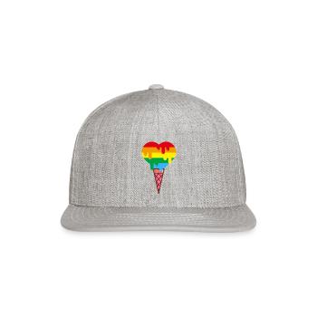 PRIDE Cream Cone humor - Snapback Baseball Cap - heather gray - Front