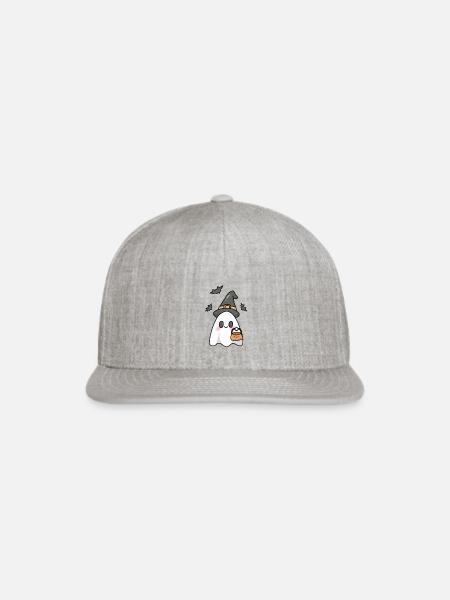 Halloween Cute Ghost - Snapback Baseball Cap - heather gray