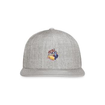 Blue Collar Cat Cat Tractor - Snapback Baseball Cap - heather gray - Front