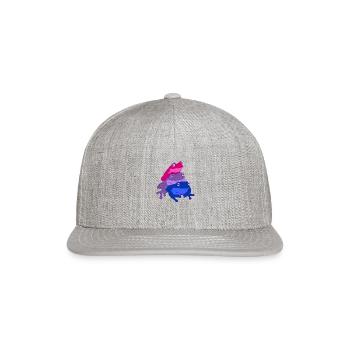 Bi Frogs Flag - Snapback Baseball Cap - heather gray - Front