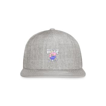 New Yoga Pose Downward Spiral - Snapback Baseball Cap - heather gray - Front